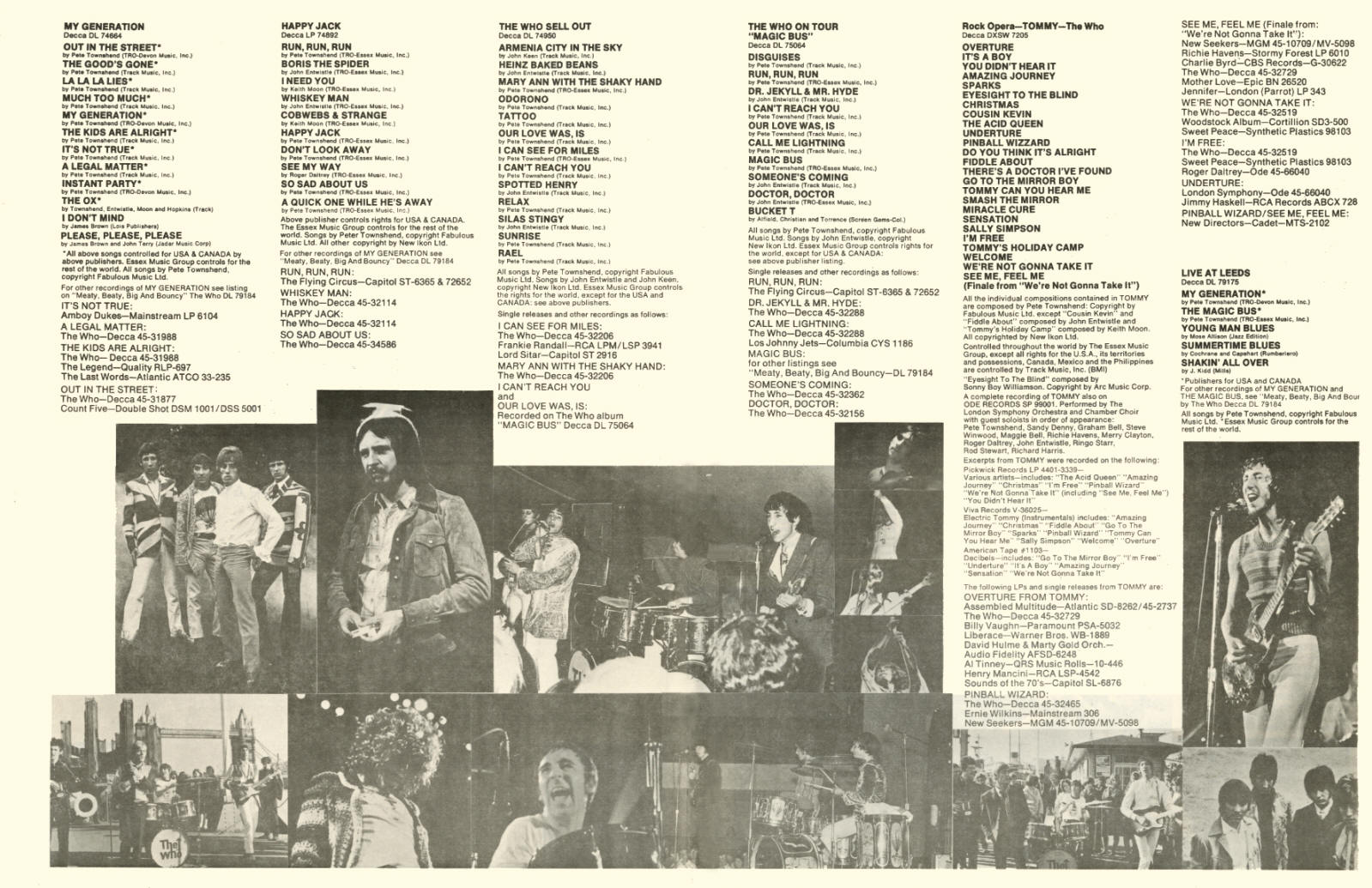 The Who - Odds & Sods - 1974 USA Press Kit