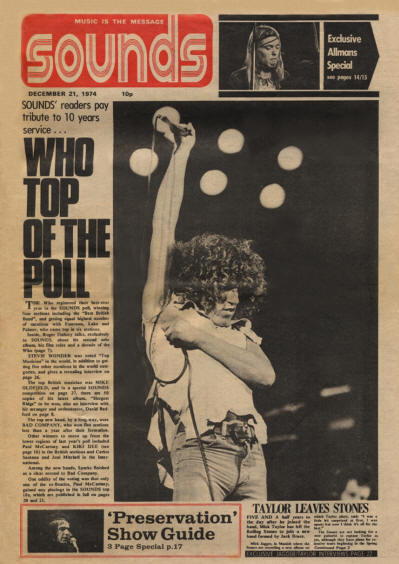 The Who - UK - Sounds - December 21, 1974