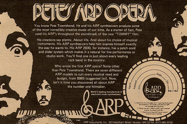 Pete Townshend - ARP - 1974 USA