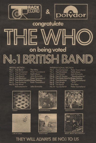 The Who - No 1 British Band - 1974 UK