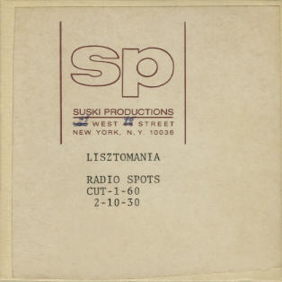 1975 "Lisztomania" Radio Commercial Reel-to-Reel Tape