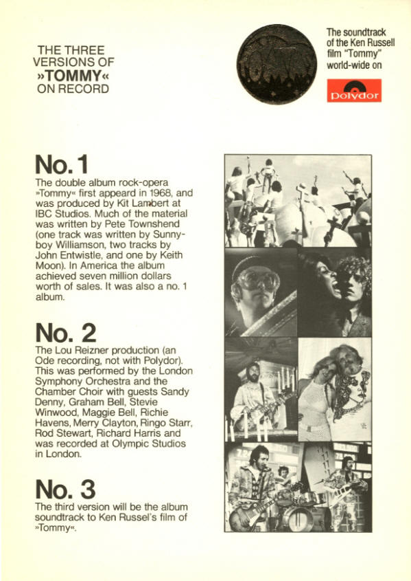 The Who - Tommy - 1975 Spain Press Kit