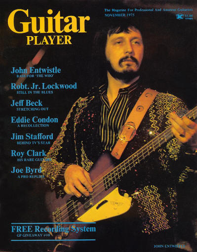 John Entwistle - USA - Guitar Player - November, 1975