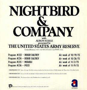 Roger Daltrey - Nightbird & Company - 1975 USA