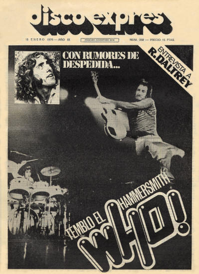 The Who - Spain - Disco Expres - January 16, 1976