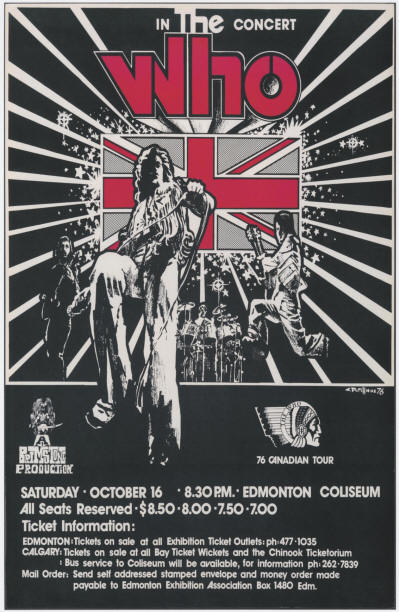 The Who - Edmonton Coliseum, Alberta - October 16, 1976 Canada (Reproduction)