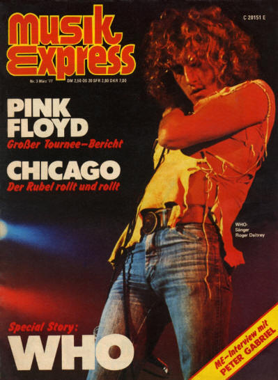 Roger Daltrey - Germany - Musik Express - March, 1977