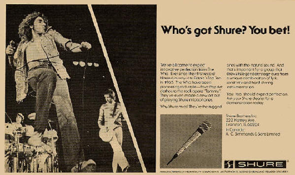 The Who - Shure Microphone - 1977 USA