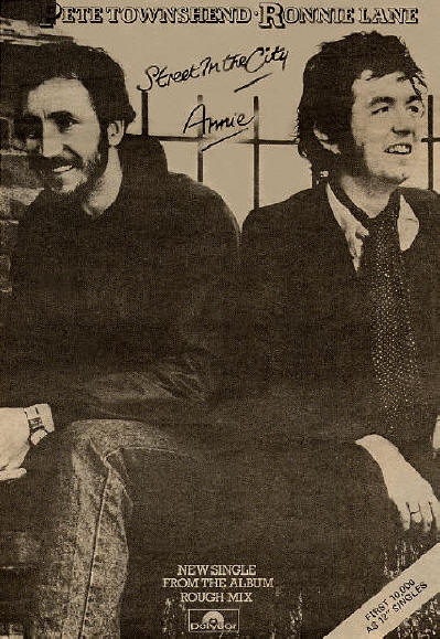 Pete Townshend & Ronnie Lane - Street In The City / Annie - 1977 UK