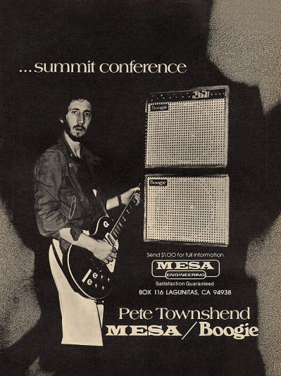 Pete Townshend - Mesa/Boogie - 1978 USA