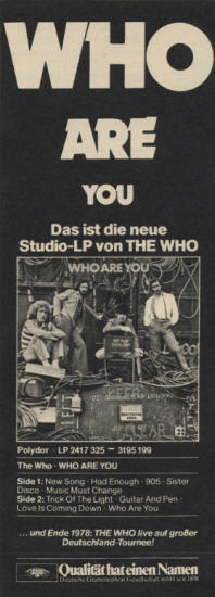 The Who - Who Are You - 1978 Germany