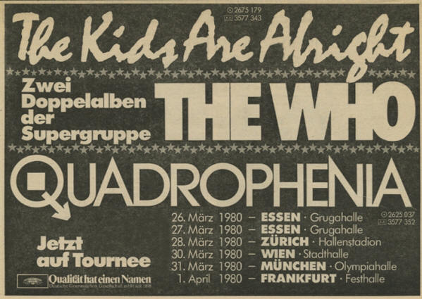 The Who - The Kids Are Alright & Quadrophenia Soundtrack - 1979 Germany