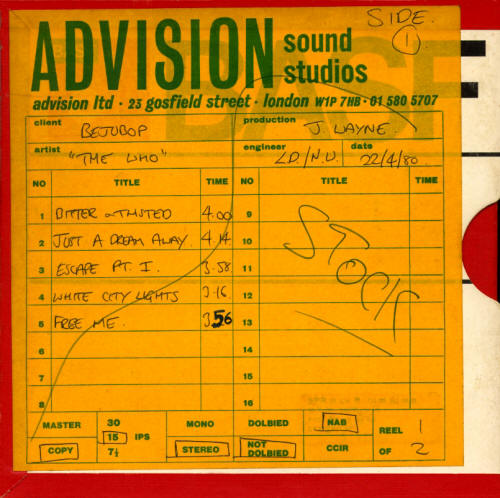 The Who / Roger Daltrey - McVicar - 1980 Master Tapes