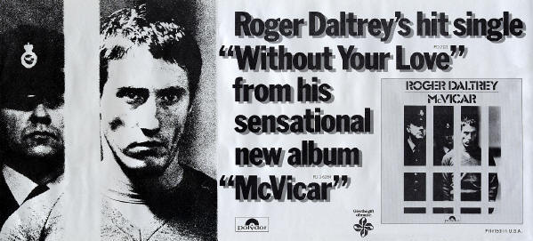 Roger Daltrey - Without Your Love - 1980 USA (Promo)
