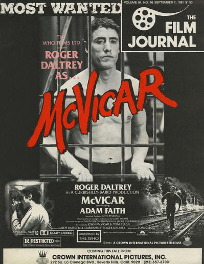 Roger Daltrey - USA - The Film Journal - September 16, 1981