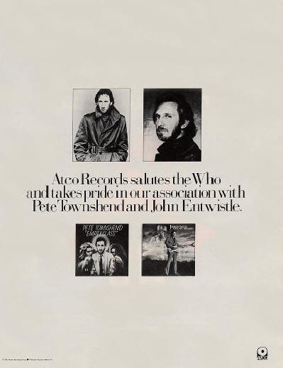 Pete Townshend & John Entwistle - Atco - 1981 USA