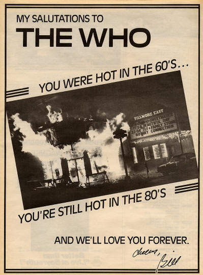 The Who - You Were Hot In The 60's - 1981 USA