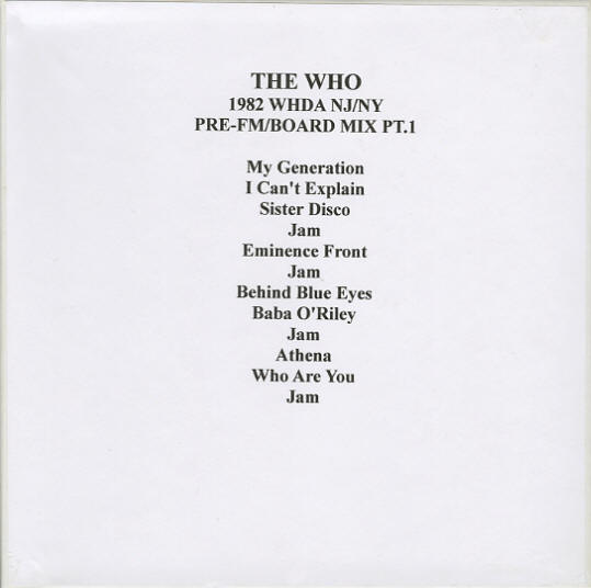 The Who - Brendan Byrne Arena - East Rutherford, NJ - October 10, 1982 - Pre-FM Radio Station Reels