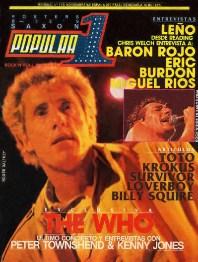 The Who - Spain - Popular 1 - November, 1982
