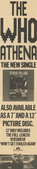 The Who - Athena - 1982 UK