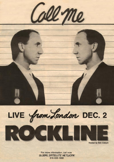 Pete Townshend - Rockline - 1985 USA