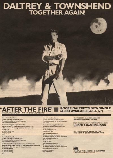 Roger Daltrey - After The Fire - 1985 USA