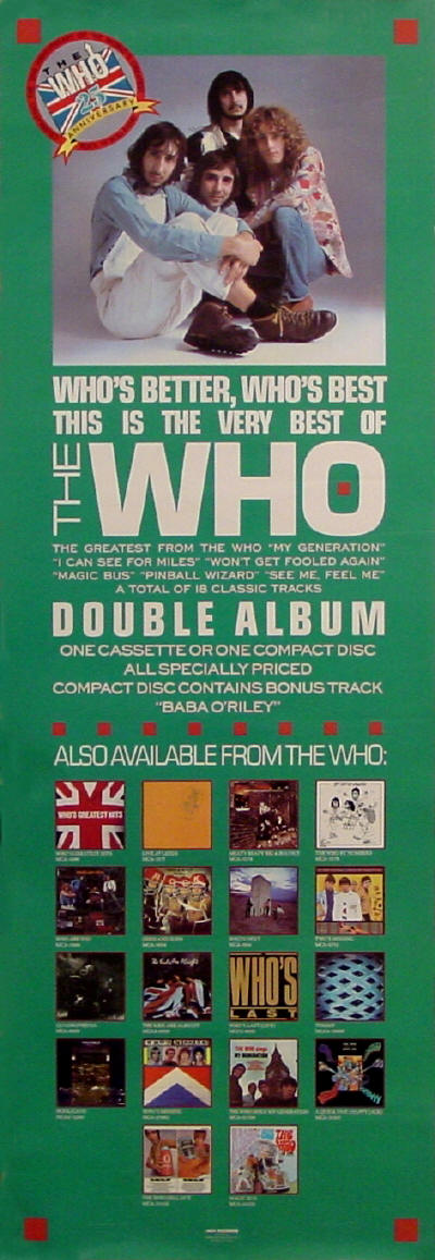 The Who - Who's Better Who's Best - 1988 USA (Promo)