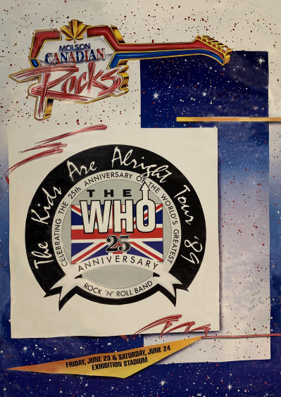 The Who - Exhibition Stadium - June 23 - 24, 1989 - Toronto, Ontario Canada (Venue Poster)