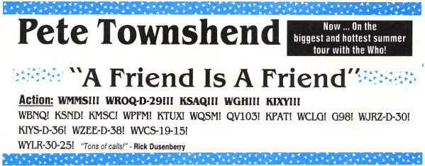 Pete Townshend - A Friend Is A Friend - 1989 USA