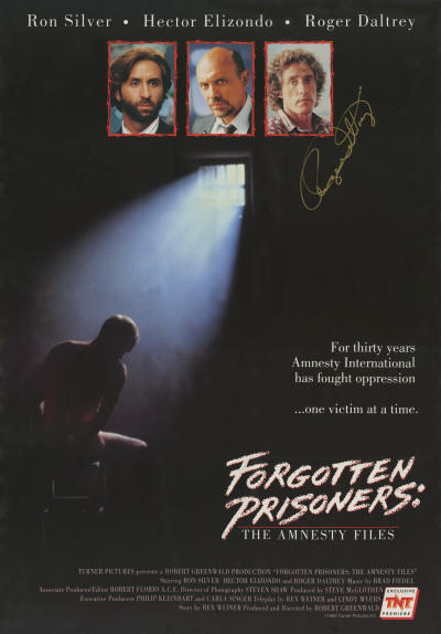 Roger Daltrey - Forgotten Prisoners - 1990 USA Poster (Promo) (Autographed)