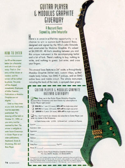 John Entwistle - Buzzard Bass - 1990 USA