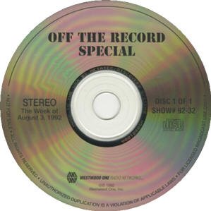 Roger Daltrey - Off The Record / Rocks In The Head - August 3, 1992