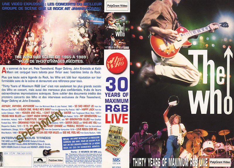 The Who - 30 Years Of Maximum R&B Live - 1994 France Press Kit