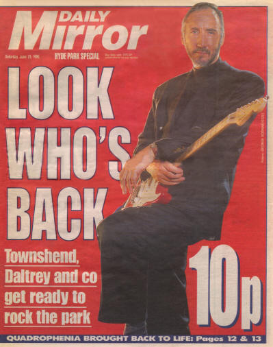 The Who - UK - Daily Mirror - June 29, 1996 