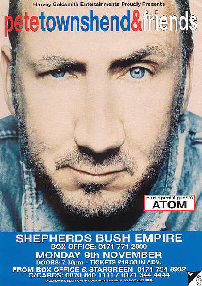 Pete Townshend - Shepherds Bush Empire - 1998 UK