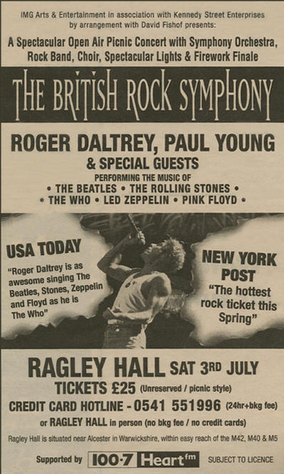 Roger Daltrey - British Rock Symphony - July 3, 1999 UK