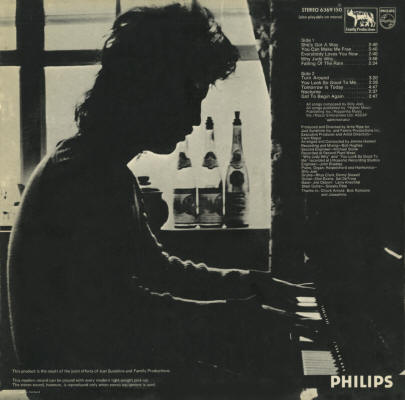 Billy Joel - Cold Spring Harbor - 1972 Holland LP (Back Cover)