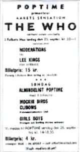 Ticket for KB Hallen - September 25, 1965 (Reproduction)