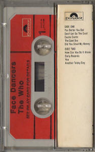 The Who - Face Dances - 1981 Ireland Cassette (back cover)