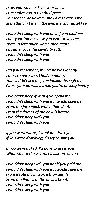 John Entwistle - I Wouldn't Sleep With You - 1998 Lyrics