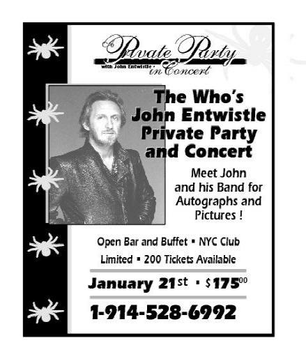 John Entwistle Party / Concert - January 21, 1996