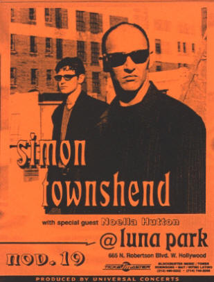 Simon Townshend - Luna Park - 11/19/97 USA