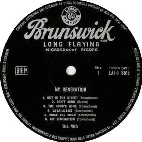 My Generation - 1965 Italy LP (Label Face)