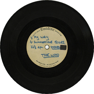 The Who - My Way / Summertime Blues / Young Man Blues - 1970 UK 45 (EP) (Acetate)