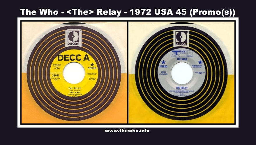 The Who - <The> Relay - 1972 USA 45 (Promo(s))