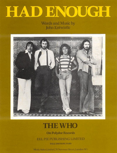 The Who - UK - Had Enough - 1978