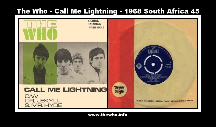 The Who - Call Me Lightning - 1968 South Africa 45