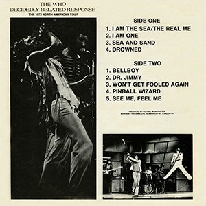 The Who - Decidedly Belated Response - LP (UK) (Back Cover)