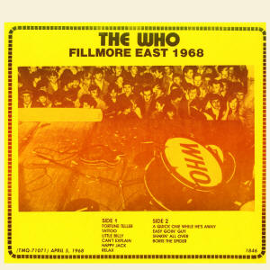 The Who - Fillmore East - 04-05-68 - LP (Red Vinyl)