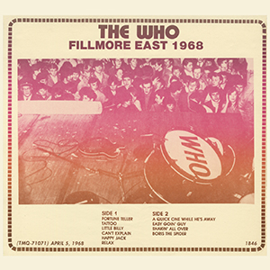 The Who - Filmore East 1968 - 04-05-68 - LP